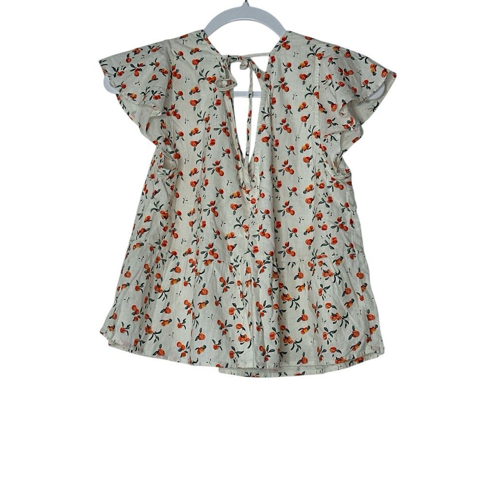 Abercrombie & Fitch Top Womens‎ XS Linen Blend Flutter Sleeve Blouse New - Picture 2 of 8